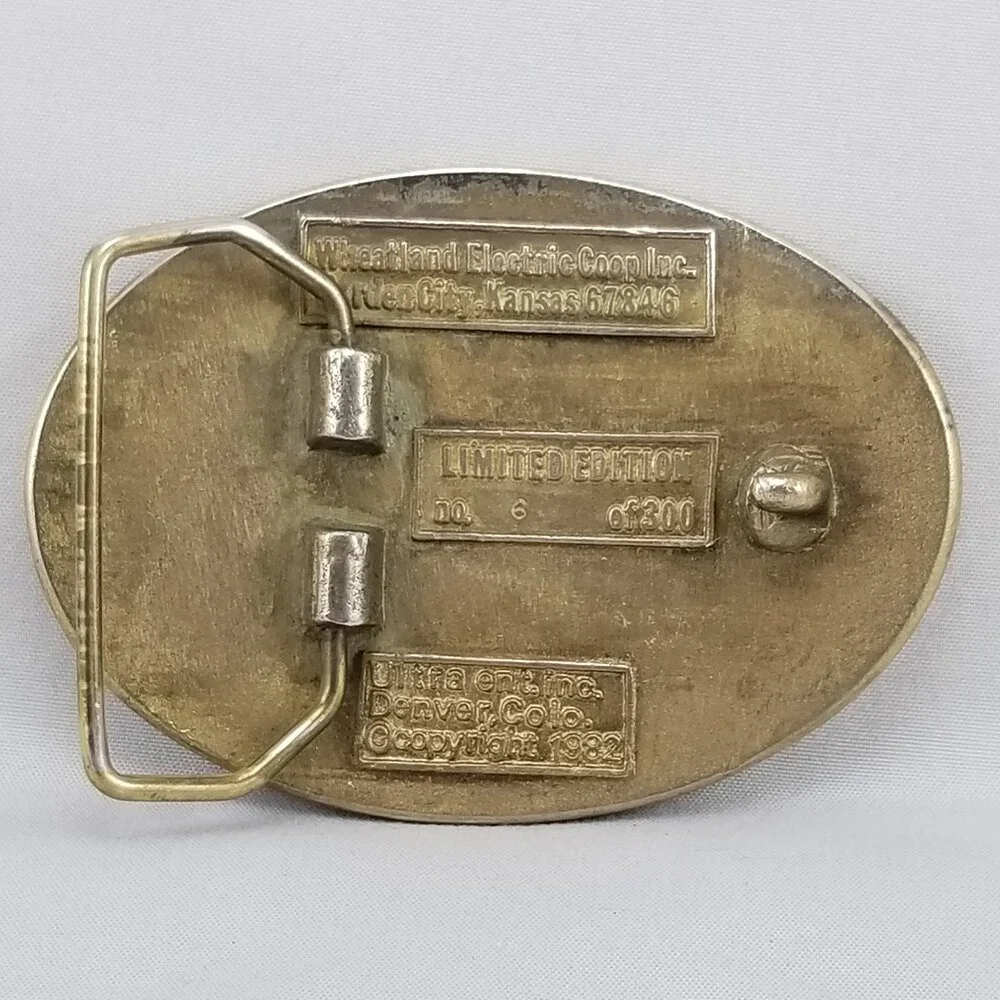 Belt Buckle 1983 Underground Overhead Metering School Garden City Kansas Wheatla
